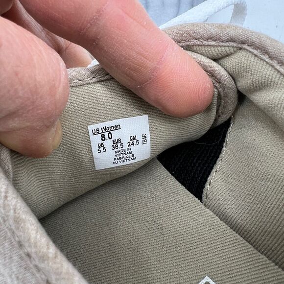 Vans Sneakers Womens 8 Beige Canvas Lace Up Low Top Classic Skateboarding Shoes - Picture 9 of 11